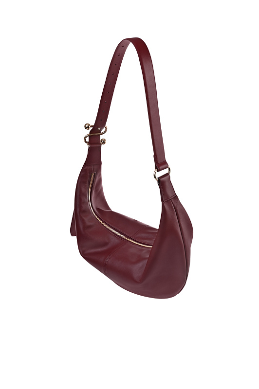 Кожаная сумка хобо SPORTMAX Бордовый Женский SPSBRUNO 2612511023600