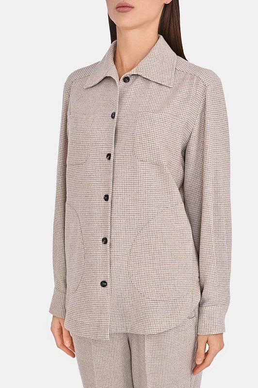 Клетчатая рубашка KITON Бежевый Женский D50429K0546I0 Клетчатая рубашка KITON Бежевый Женский D50429K0546I0