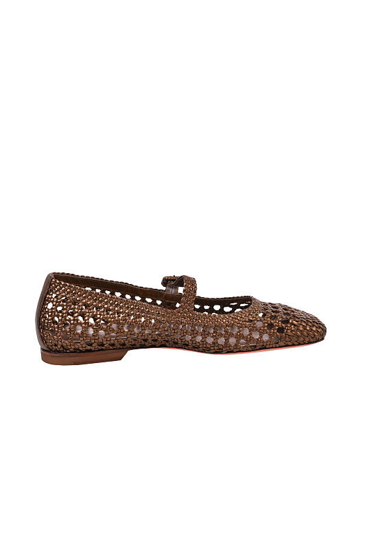 Плетёные балетки SANTONI Коричневый Женский WAMG72160HA1SODLO70 Плетёные балетки SANTONI Коричневый Женский WAMG72160HA1SODLO70