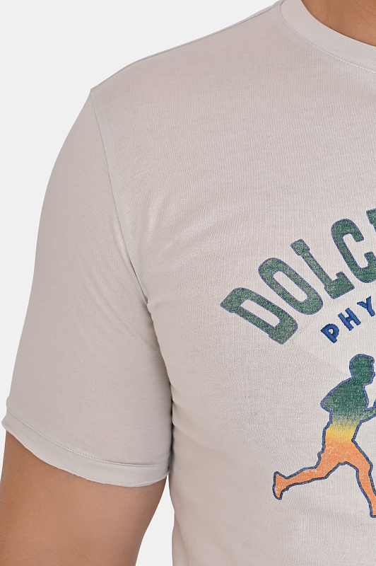 Хлопковая футболка с принтом DOLCE & GABBANA Серый Мужской G8TI9Z G7PPB Хлопковая футболка с принтом DOLCE & GABBANA Серый Мужской G8TI9Z G7PPB