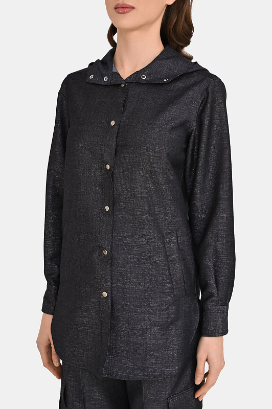 Шерстяная блуза с капюшоном KITON Темно-синий Женский D54435K0901G0 Шерстяная блуза с капюшоном KITON Темно-синий Женский D54435K0901G0