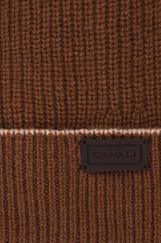 Трикотажная шапка с отворотом CANALI Коричневый Мужской MK02552 B0043