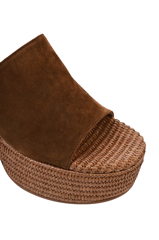 Кожаные сабо GIANVITO ROSSI Коричневый Женский G10169.35RIC.CBLTECU