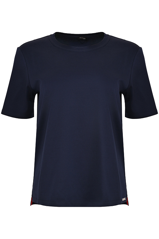 Хлопковая футболка KITON Темно-синий Женский D61449H08051 Хлопковая футболка KITON Темно-синий Женский D61449H08051
