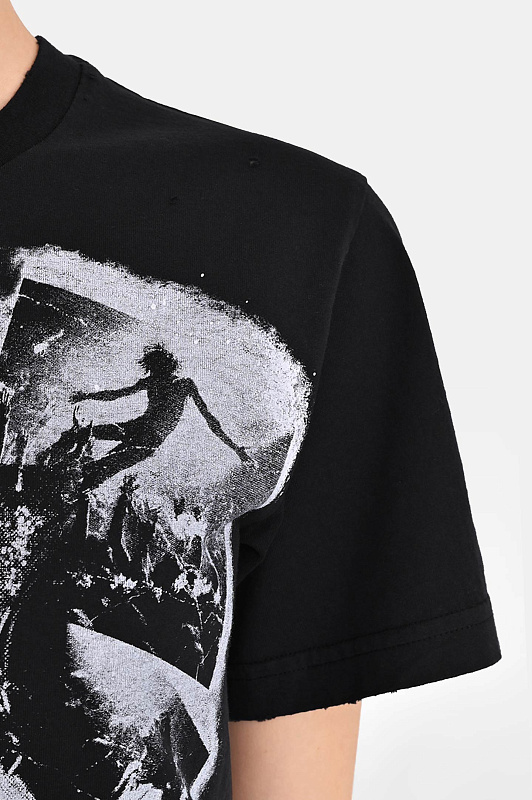 Хлопковая футболка с принтом DOLCE & GABBANA Черный Женский F8V90TGDDH4 Хлопковая футболка с принтом DOLCE & GABBANA Черный Женский F8V90TGDDH4