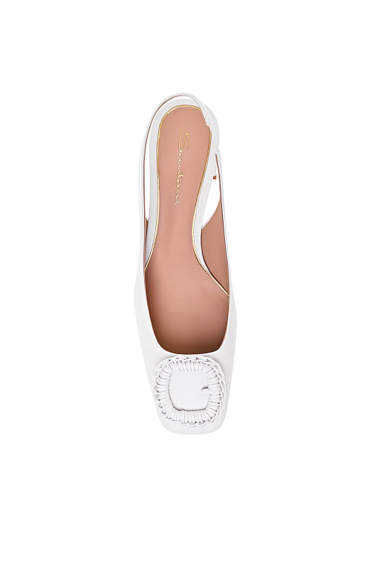 Кожаные босоножки с пряжкой SANTONI Белый Женский WDMG72082HA2NWKEI80 Кожаные босоножки с пряжкой SANTONI Белый Женский WDMG72082HA2NWKEI80