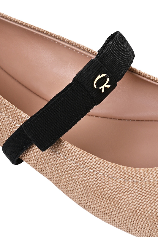 Текстильные балетки GIANVITO ROSSI Бежевый Женский G22376.05GOM.GGHBLLI Текстильные балетки GIANVITO ROSSI Бежевый Женский G22376.05GOM.GGHBLLI