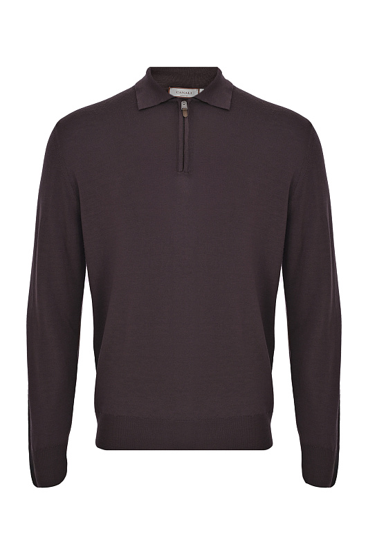 Поло шерстяное CANALI Темно-коричневый Мужской MK01149 C0572 Поло шерстяное CANALI Темно-коричневый Мужской MK01149 C0572