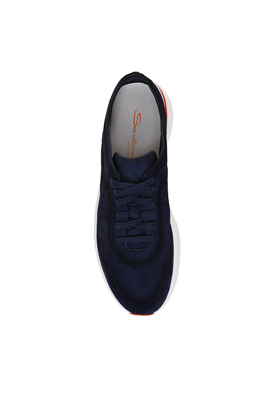 Кожаные кроссовки на шнуровке SANTONI Темно-синий Мужской MBBG22070BARTSOGU60 Кожаные кроссовки на шнуровке SANTONI Темно-синий Мужской MBBG22070BARTSOGU60