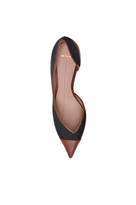 Кожаные туфли-лодочки KITON Синий Женский D58829K0900H01002 Кожаные туфли-лодочки KITON Синий Женский D58829K0900H01002