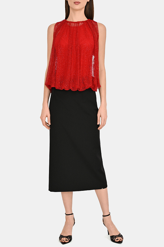 Сетчатая блуза SPORTMAX Красный Женский SPXNODO 2612941061600 Сетчатая блуза SPORTMAX Красный Женский SPXNODO 2612941061600