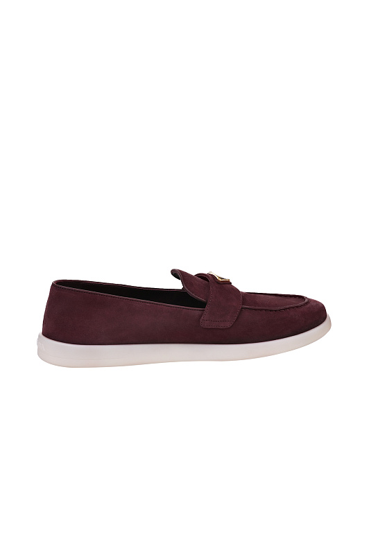 Замшевые лоферы PRADA  Бордовый Женский 1D222NB0253LOL