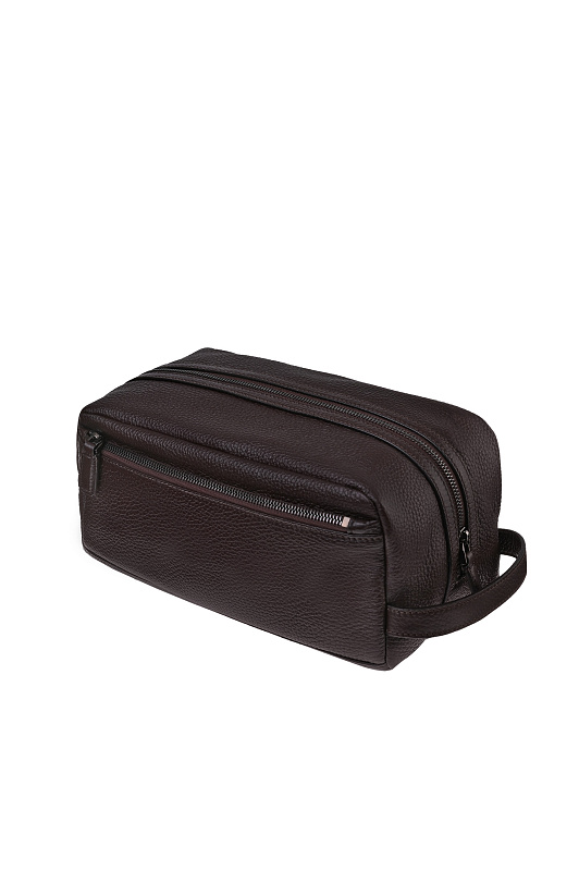 Кожаный несессер с ручкой KITON Темно-коричневый Мужской UBA0057N012710 Кожаный несессер с ручкой KITON Темно-коричневый Мужской UBA0057N012710