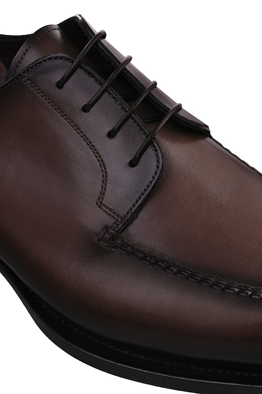 Кожаные дерби с швом SANTONI Коричневый Мужской MCAG19115MC3HIOTE81 Кожаные дерби с швом SANTONI Коричневый Мужской MCAG19115MC3HIOTE81