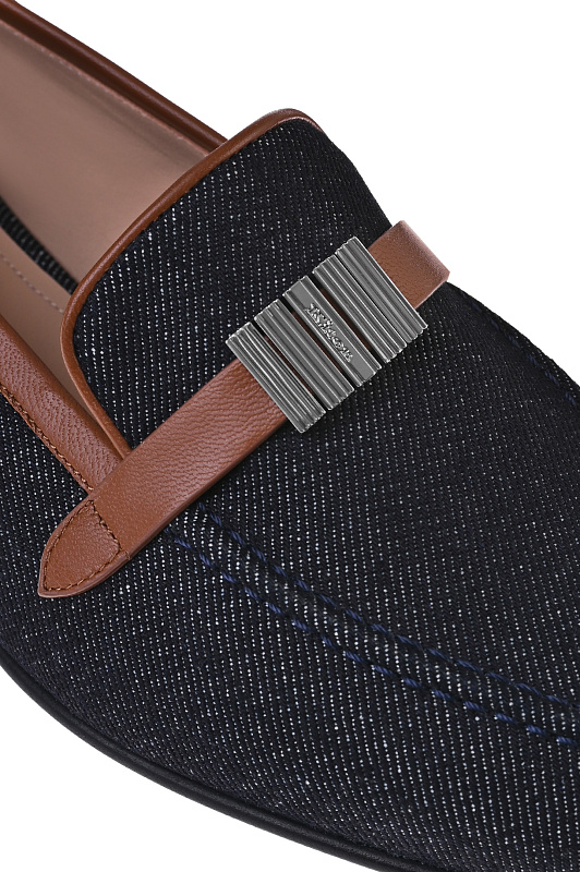 Текстильные лоферы с перемычкой KITON Коричневый Женский D59826K0900H01009 Текстильные лоферы с перемычкой KITON Коричневый Женский D59826K0900H01009