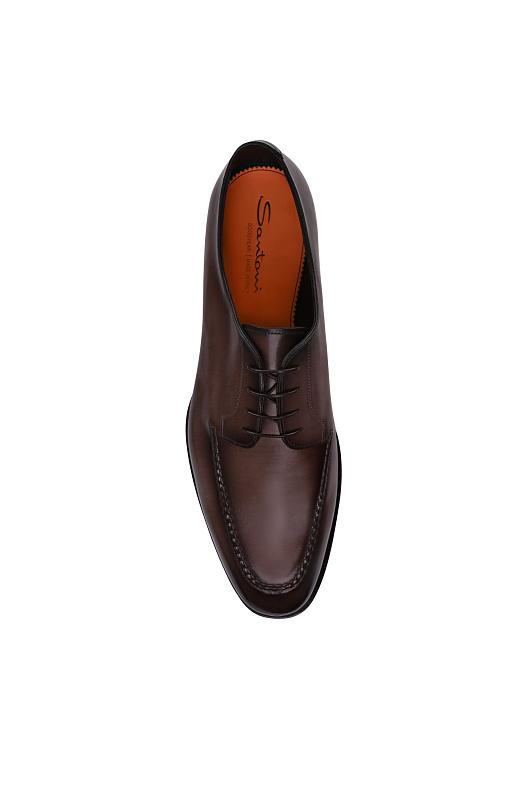 Кожаные дерби с швом SANTONI Коричневый Мужской MCAG19115MC3HIOTE81 Кожаные дерби с швом SANTONI Коричневый Мужской MCAG19115MC3HIOTE81