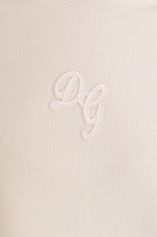 Трикотажное худи с вышивкой DOLCE & GABBANA  Молочный Женский F9S47Z GDDMC