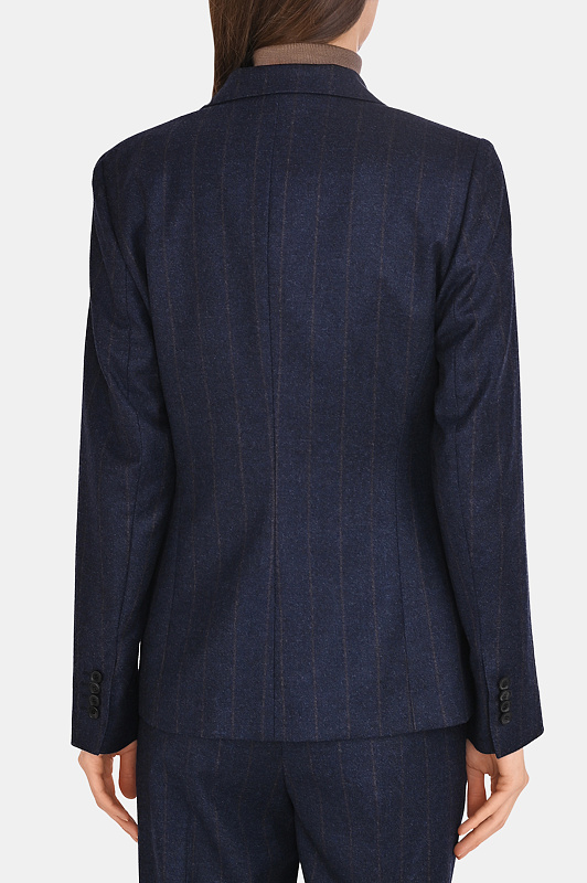 Жакет в тонкую полоску KITON Темно-синий Женский D15510K0540I0 Жакет в тонкую полоску KITON Темно-синий Женский D15510K0540I0