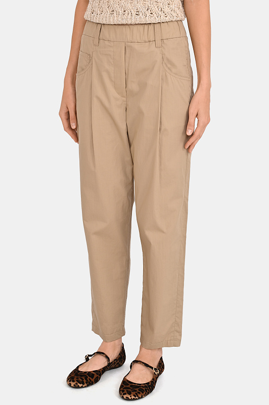 Брюки BRUNELLO  CUCINELLI Бежевый Женский M0H93P8907