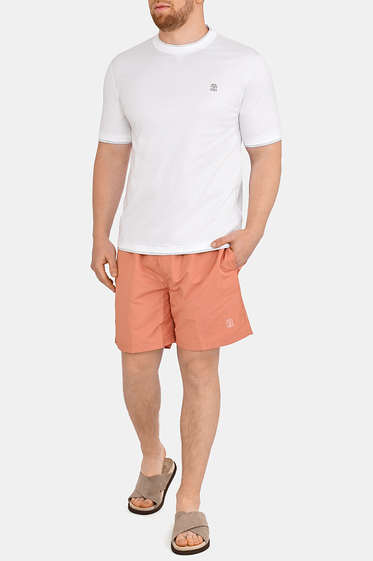 Пляжные шорты на кулиске BRUNELLO CUCINELLI Оранжевый Мужской MW817043 Пляжные шорты на кулиске BRUNELLO CUCINELLI Оранжевый Мужской MW817043