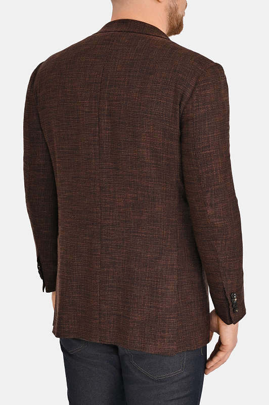 Фактурный пиджак купаж KITON Темно-коричневый Мужской UG81K0627G12000 Фактурный пиджак купаж KITON Темно-коричневый Мужской UG81K0627G12000