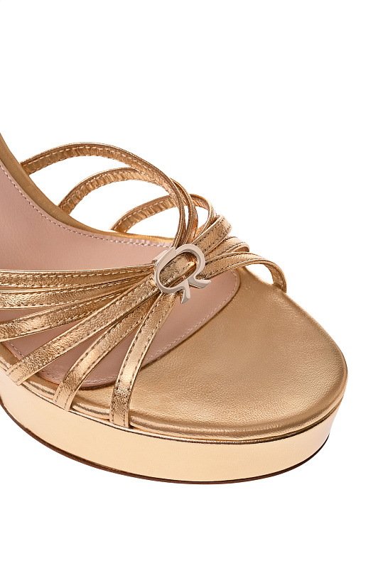 Кожаные босоножки на платформе GIANVITO ROSSI Золотой Женский G32632.70RIC.NPSMEKO Кожаные босоножки на платформе GIANVITO ROSSI Золотой Женский G32632.70RIC.NPSMEKO
