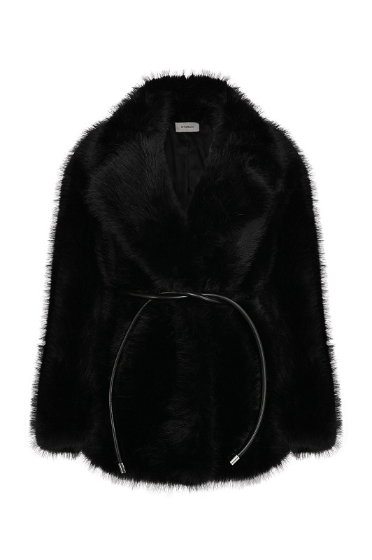 Фактурное полупальто с поясом SPORTMAX Черный Женский ROSARIA 2522906012600 Фактурное полупальто с поясом SPORTMAX Черный Женский ROSARIA 2522906012600