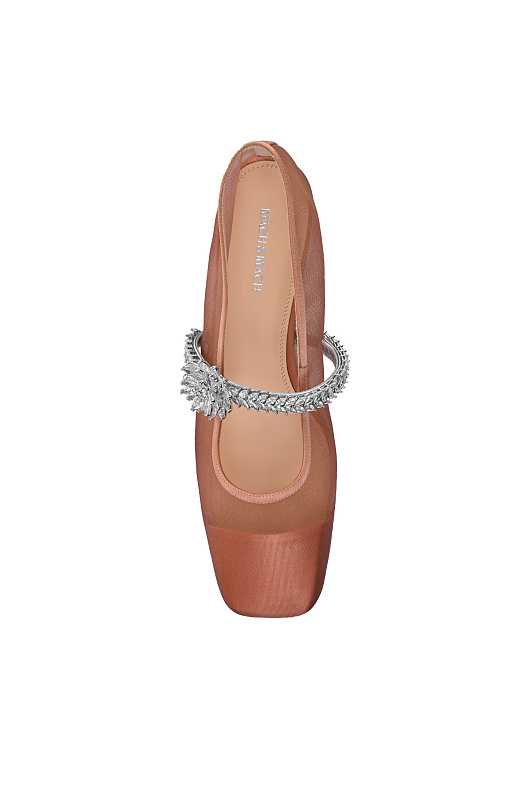 Сетчатые балетки с декором MACH & MACH Коричневый Женский PF26-S0913-10-X18-NUD Сетчатые балетки с декором MACH & MACH Коричневый Женский PF26-S0913-10-X18-NUD