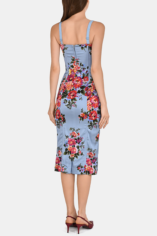 Цветочное платье миди DOLCE & GABBANA Голубой Женский F60DGTFSICE Цветочное платье миди DOLCE & GABBANA Голубой Женский F60DGTFSICE