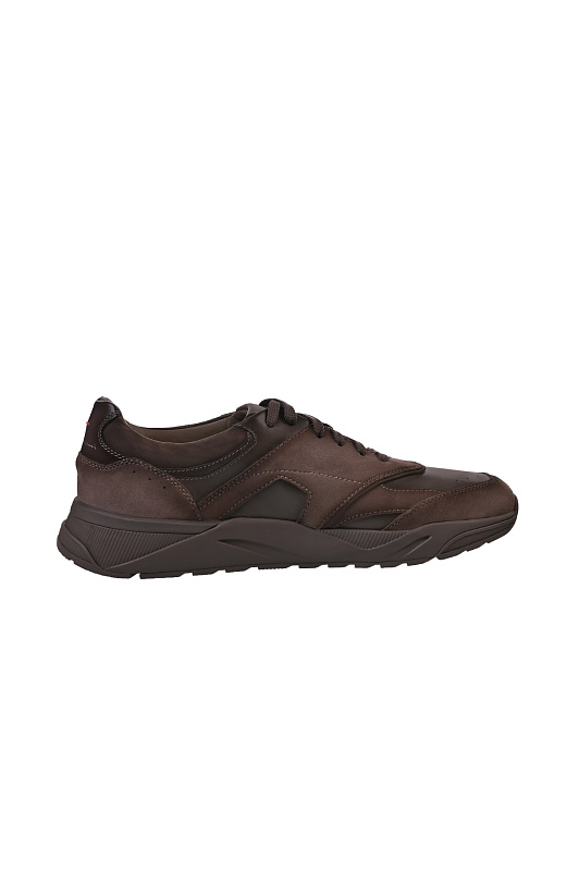 Кожаные кроссовки на шнуровке SANTONI Коричневый Мужской MBIG22112CPATKOHE81 Кожаные кроссовки на шнуровке SANTONI Коричневый Мужской MBIG22112CPATKOHE81