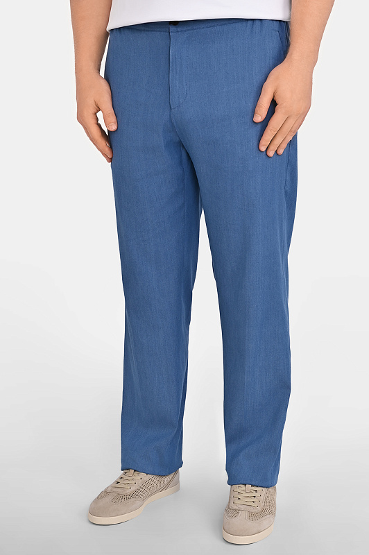 Хлопковые брюки KITON Голубой Мужской UPN01H0969603 Хлопковые брюки KITON Голубой Мужской UPN01H0969603
