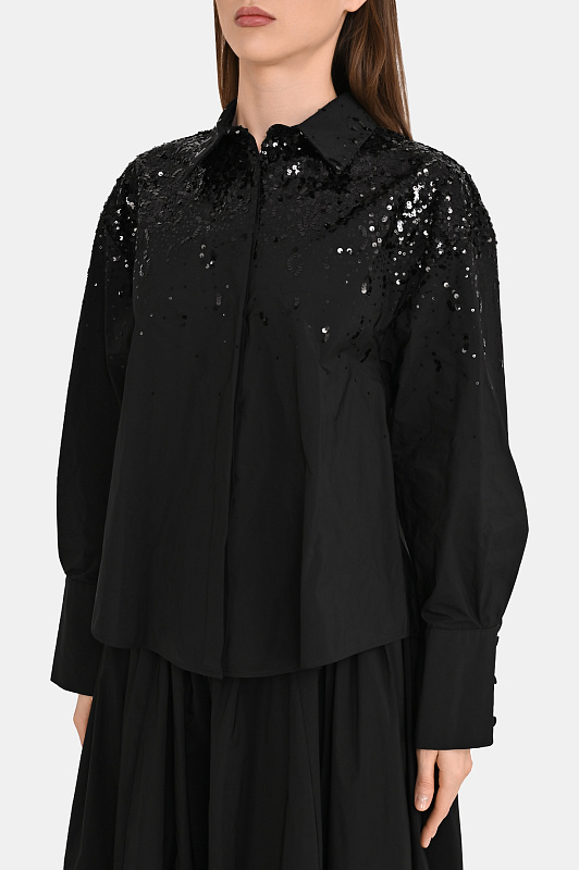 Блуза с пайетками ZUHAIR MURAD  Черный Женский RSH26335 TABL009