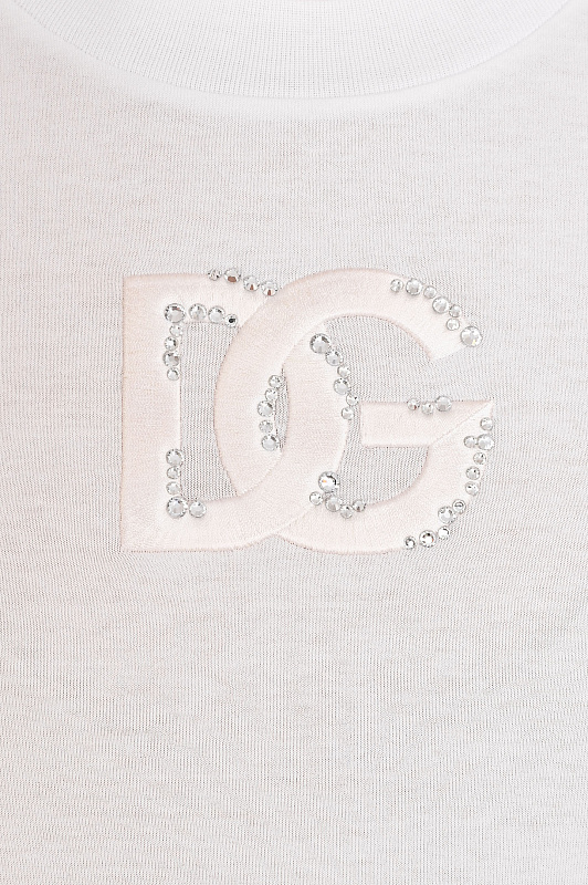 Хлопковая футболка с лого DOLCE & GABBANA  Белый Женский F8N08Z GDDMB