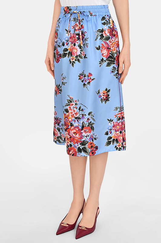 Шелковая юбка с цветами DOLCE & GABBANA Голубой Женский F4DCGTIS11I HC5ZO Шелковая юбка с цветами DOLCE & GABBANA Голубой Женский F4DCGTIS11I HC5ZO