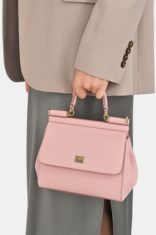 Кожаная сумка с клапаном DOLCE & GABBANA  Розовый Женский BB6003B1001