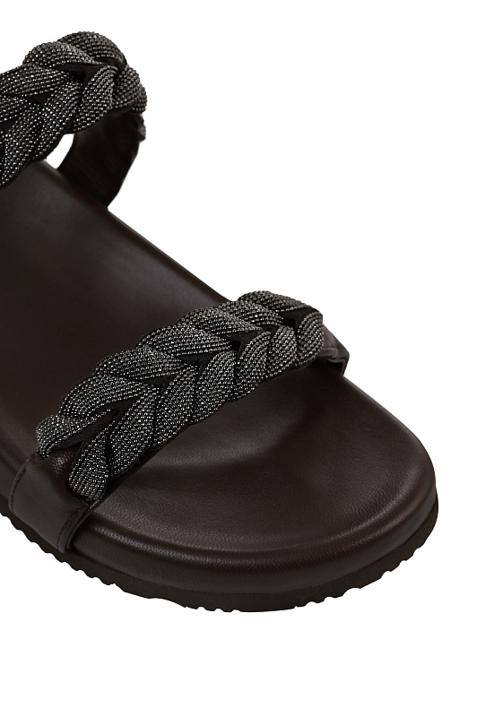 Кожаные пантолеты BRUNELLO  CUCINELLI Темно-коричневый Женский MZGAG3159