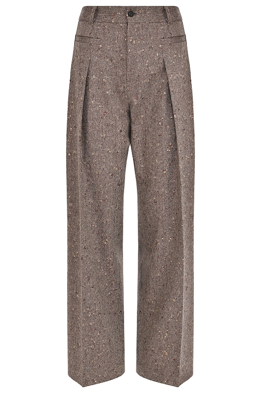 Широкие брюки со складками KITON Бежевый Женский D62109K0514I0 Широкие брюки со складками KITON Бежевый Женский D62109K0514I0