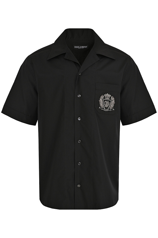 Хлопковая рубашка DOLCE & GABBANA Черный Мужской G5JH9Z GK278 Хлопковая рубашка DOLCE & GABBANA Черный Мужской G5JH9Z GK278