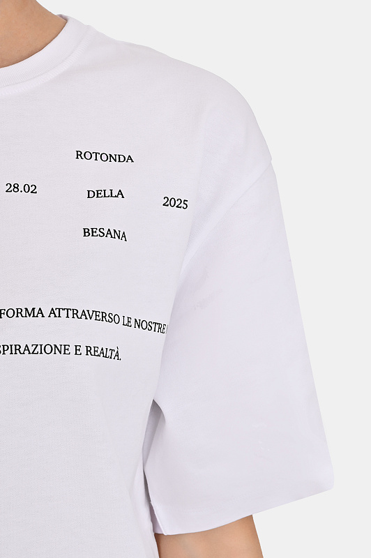 Хлопковая футболка с надписями SPORTMAX Белый Женский BIELLA1234 2522976013600