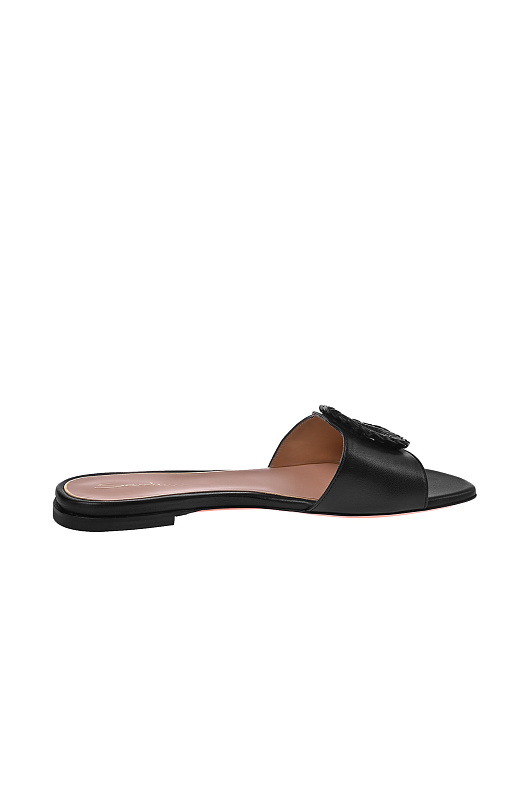 Кожаные пантолеты с пряжкой SANTONI Черный Женский WHPG72081HA1NWKEN01