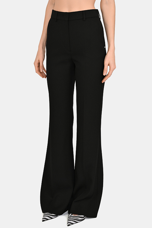 Вискозные брюки клёш SPORTMAX Черный Женский SPXGIRELLO 2612131042600 Вискозные брюки клёш SPORTMAX Черный Женский SPXGIRELLO 2612131042600