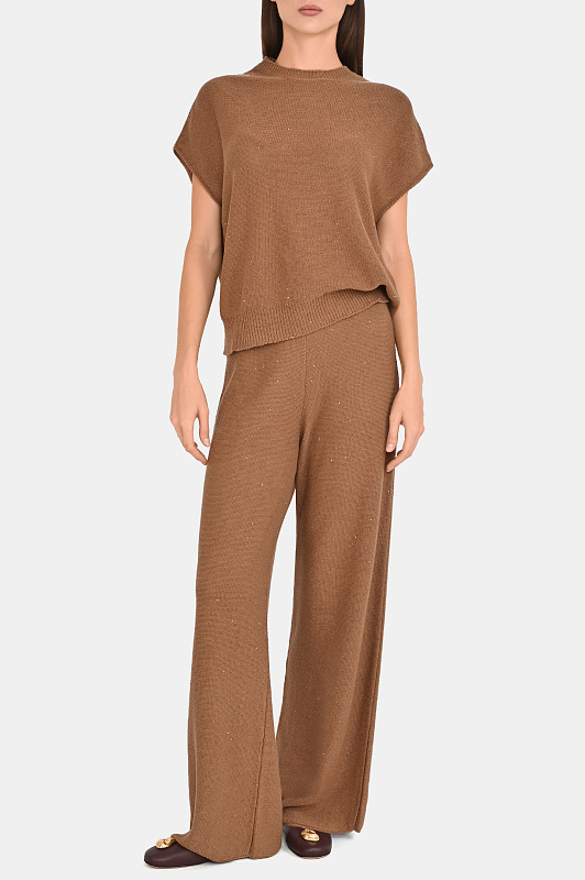 Свободный вязаный топ FABIANA FILIPPI Коричневый Женский MAD276F525D273 Свободный вязаный топ FABIANA FILIPPI Коричневый Женский MAD276F525D273