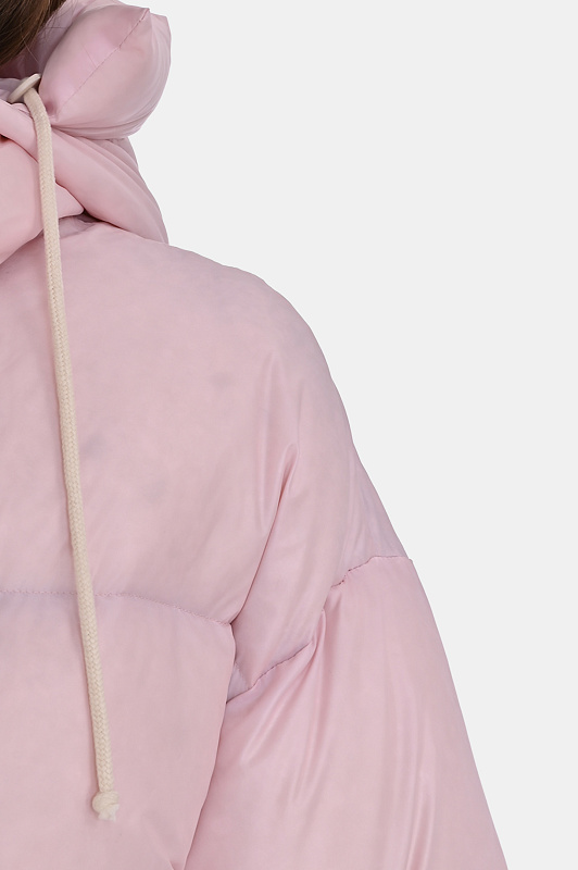 Стёганый пуховик с капюшоном JIL SANDER Розовый Женский J40AF0183 J70007