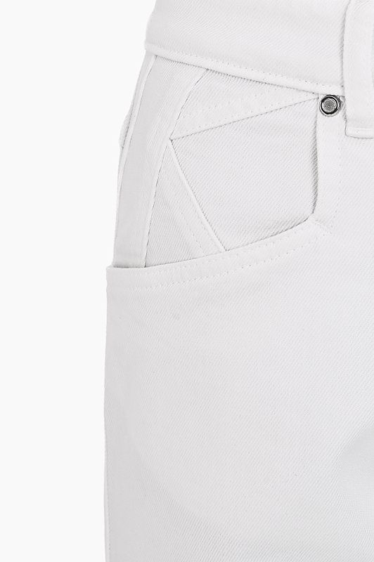 Широкие джинсы KITON Белый Женский DJ53102K0924H0 Широкие джинсы KITON Белый Женский DJ53102K0924H0