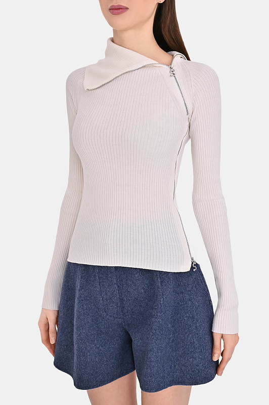 Шерстяной свитер SPORTMAX Молочный Женский PINNA 2522366022600