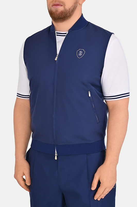 Спортивный жилет BRUNELLO CUCINELLI Синий Мужской MB4229083T Спортивный жилет BRUNELLO CUCINELLI Синий Мужской MB4229083T