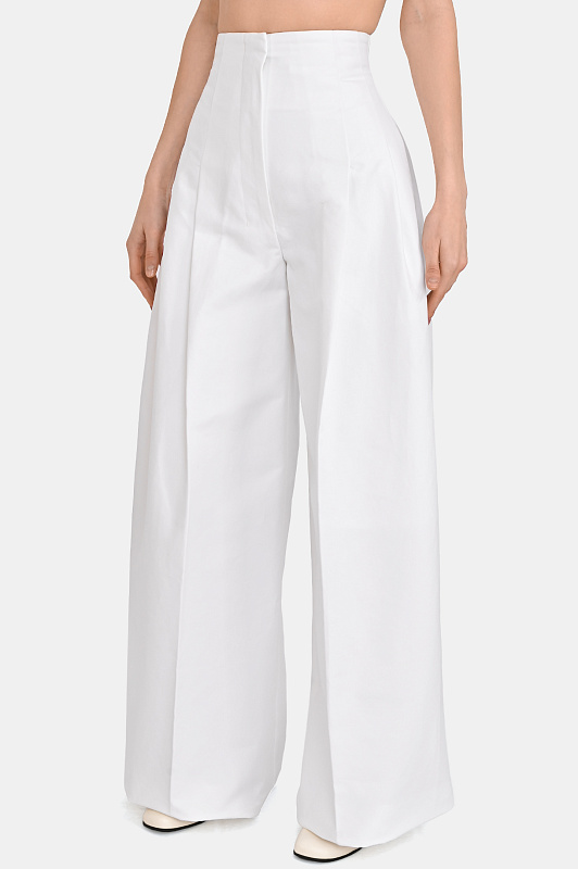 Широкие брюки палаццо JACQUEMUS Белый Женский PAW00642AW00741
