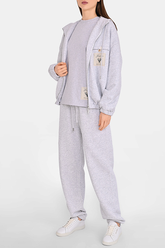 Хлопковая блуза с нашивкой JACQUEMUS Серый Женский TSW00593AJ00045
