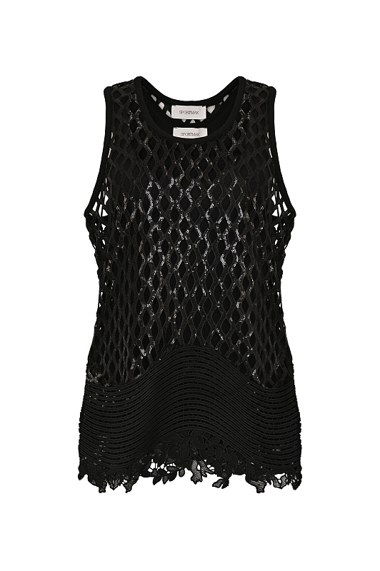 Ажурная блуза SPORTMAX Черный Женский SPXAQUILE 2612931022600 Ажурная блуза SPORTMAX Черный Женский SPXAQUILE 2612931022600