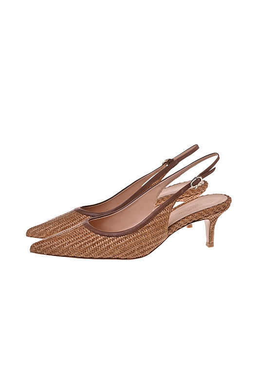 Плетёные босоножки мюли GIANVITO ROSSI Бежевый Женский G95509.55RIC.MBNCUCU Плетёные босоножки мюли GIANVITO ROSSI Бежевый Женский G95509.55RIC.MBNCUCU